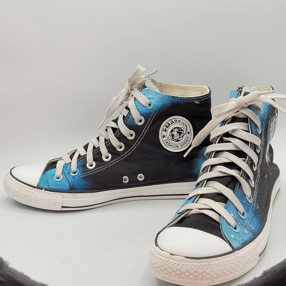 Stars And Galaxy Hightop Shoes Size 9.5 In Womens - Picture 14 of 16